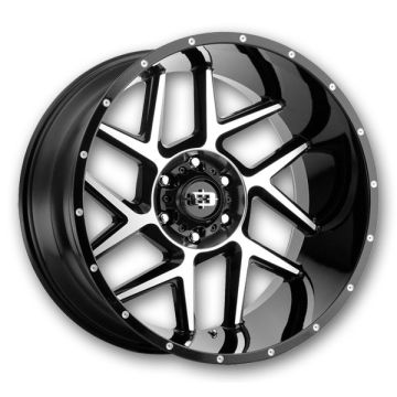 Vision Off-Road Wheels 360 Silver 20x12 Gloss Black with Machined Face 6x139.7 -55mm 106.2mm