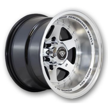 White Diamond Wheels W3910 15x10 Black Machined 6x139.7 -44mm 108.1mm