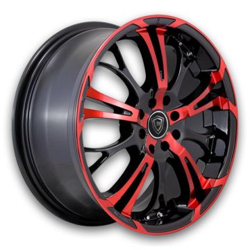 White Diamond Wheels W667 17x7 Black Red Face 5x100/5x114.3 +35mm 73.1mm