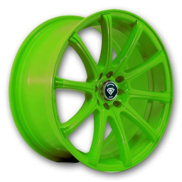 White Diamond Wheels W3195 18x8 Green 4x100/4x114.3 +35mm 73.1mm