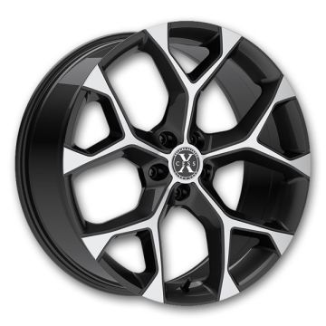 Xcess Wheels 5 Flake 18x8.5 Gloss Black Machined 5x120 +35mm 74.1mm