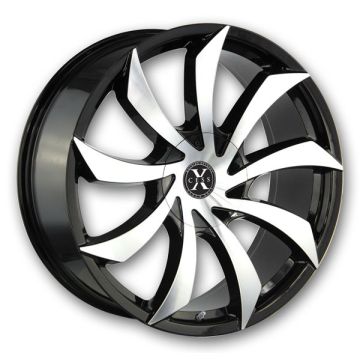 Xcess Wheels X01 24x9.5 Gloss Black Machined 5x115/5x120 +15mm 72.6mm