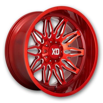XD Series Wheels Gunner 22x12 Candy Red Milled 6x135/6x139.7 -44mm 106.1mm