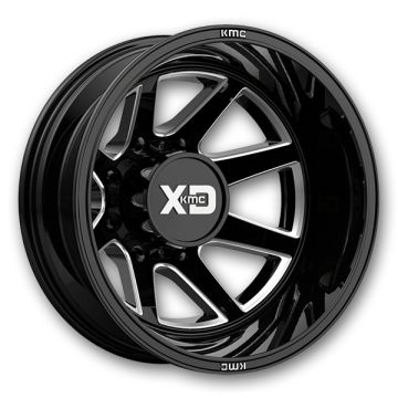 XD Series Wheels Pike Dually 22x8.25 Gloss Black Milled - Rear 8x200 -202mm 142mm