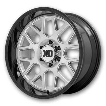XD Series Wheels Grenade 2 20x10 Brushed Milled With Gloss Black Lip 6x139.7 -18mm 106.1mm