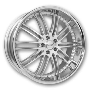 XIX Wheels X23 20x8.5 Silver Machined with Stainless Steel Lip 5x112 +32mm 66.56mm