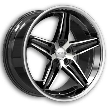 XIX Wheels X63 20x9 Gloss Black Machined With Stainless Steel Lip 5x114.3 +32mm 73.1mm