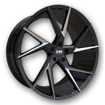 XM Luxury Wheels XM-207 22x10.5 Black Milled 5x120 +33mm 74.1mm