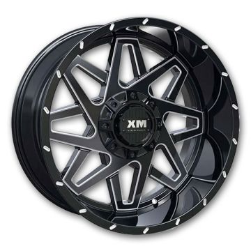 XM Offroad Wheels XM-313 20x10 Gloss Black Milled 6x135 /6x139.7 -12mm 108mm