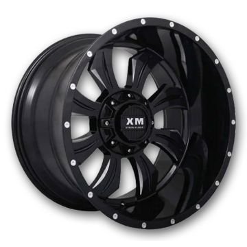 XM Offroad Wheels XM-323 24x14 Gloss Black Milled 8x180 -76mm 125mm