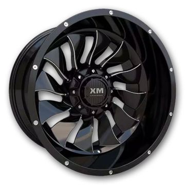 XM Offroad Wheels XM-329 20x10 Gloss Black Milled 6x135/6x139.7 -12mm