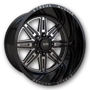 XM Offroad Wheels XM-341 24x14 Black Milled 8X165.1 -76mm 125mm