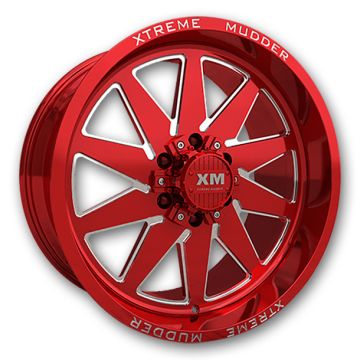 XM Offroad Wheels XM-348 20x10 Candy Red Milled 5x115/5x127 -6mm 78.1mm