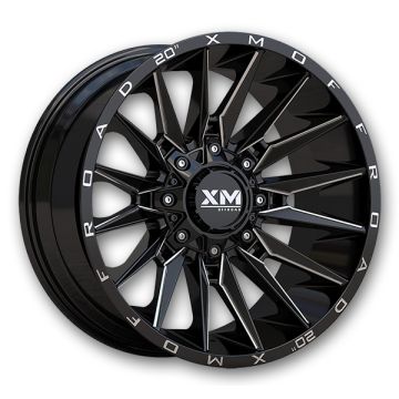 XM Offroad Wheels XM-352 20x10 Gloss Black Milled 5x115/5x127 -6mm 78.1mm