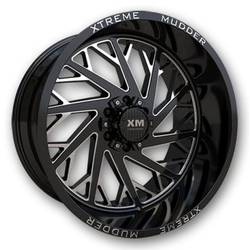 XM Offroad Wheels XM-400 22x12 Black Milled 5x139.7/5x150 -44mm 110mm