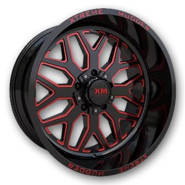 XM Offroad Wheels XM-401 22x12 Red Milled 6x139.7/6X135 -44mm 108mm