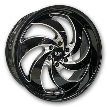 XM Street Wheels XM-626 22x9.5 Black Milled 6x139.7 +25mm 78.1mm