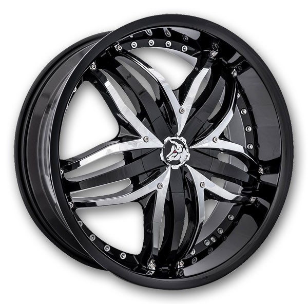 Black with Chrome Inserts