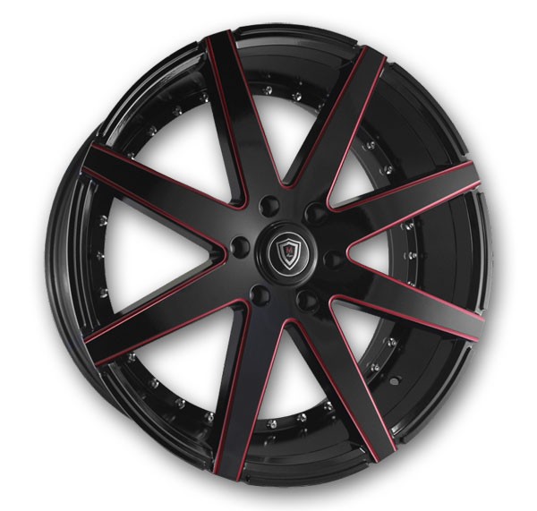 Gloss Black with Red Milling