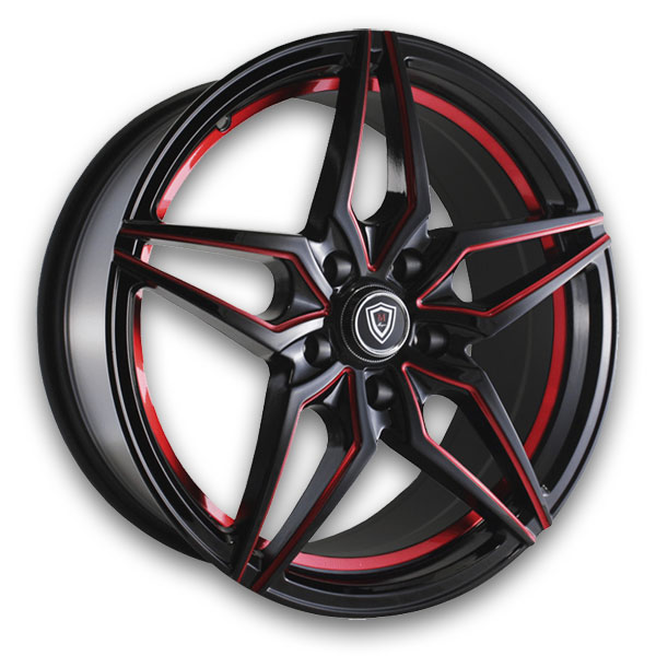 Black with Red Milling