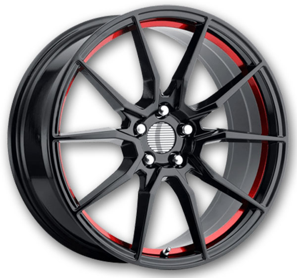 Gloss Black Red Machined