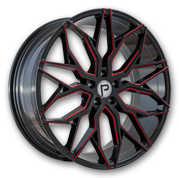 Gloss Black Red Milled