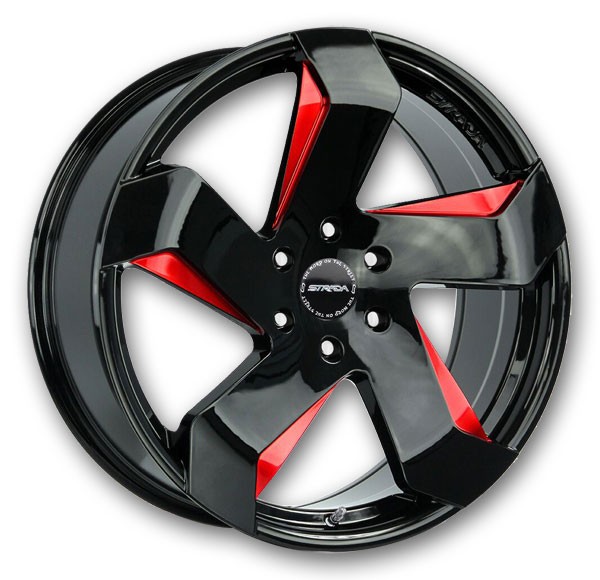 Gloss Black Milled Red