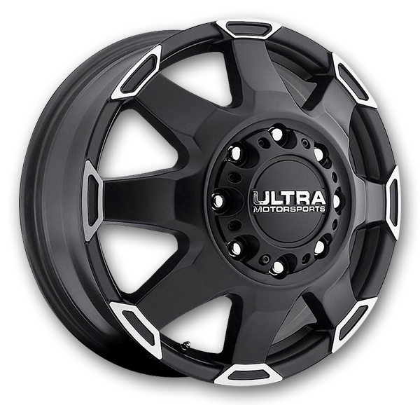 Satin Black with Diamond Cut Accents and Satin Clear Coat - Front