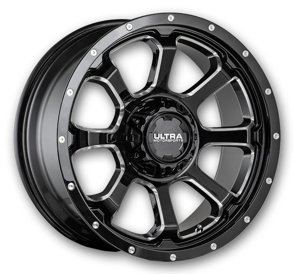 Gloss Black with Milled Accents Spot Milled Dimples and Clear Coat
