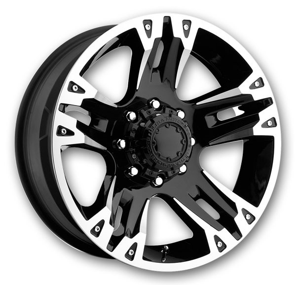 Gloss Black with Diamond Cut Accent and Clear Coat