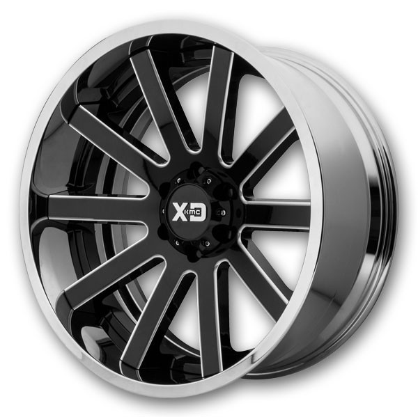 Gloss Black Milled Center with Chrome Lip