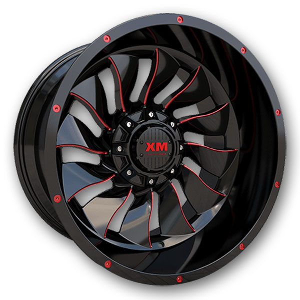 Gloss Black Red Milled